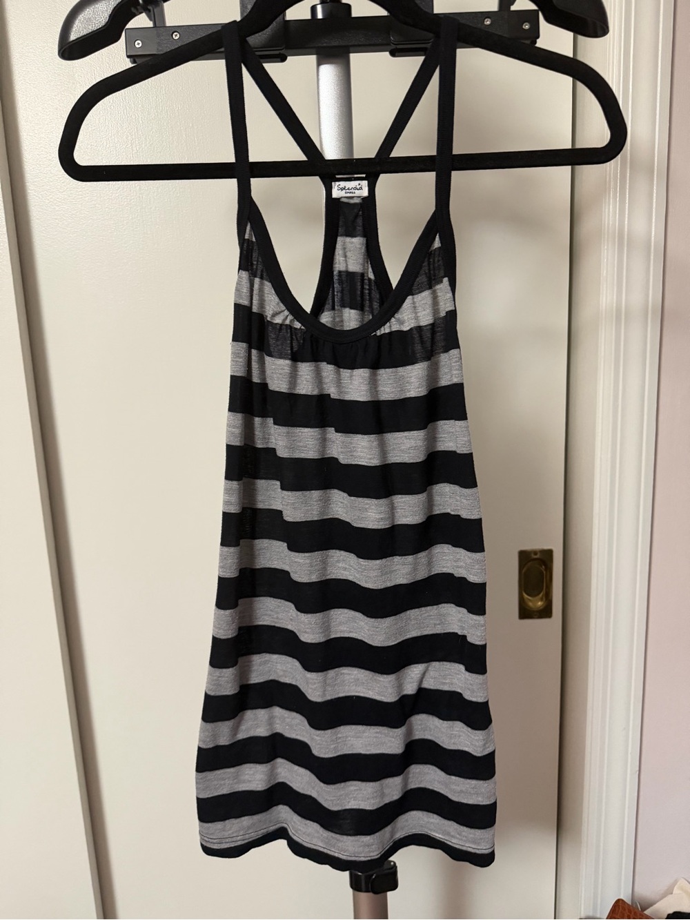 Splendid Black & Gray Striped Racerback Chemise